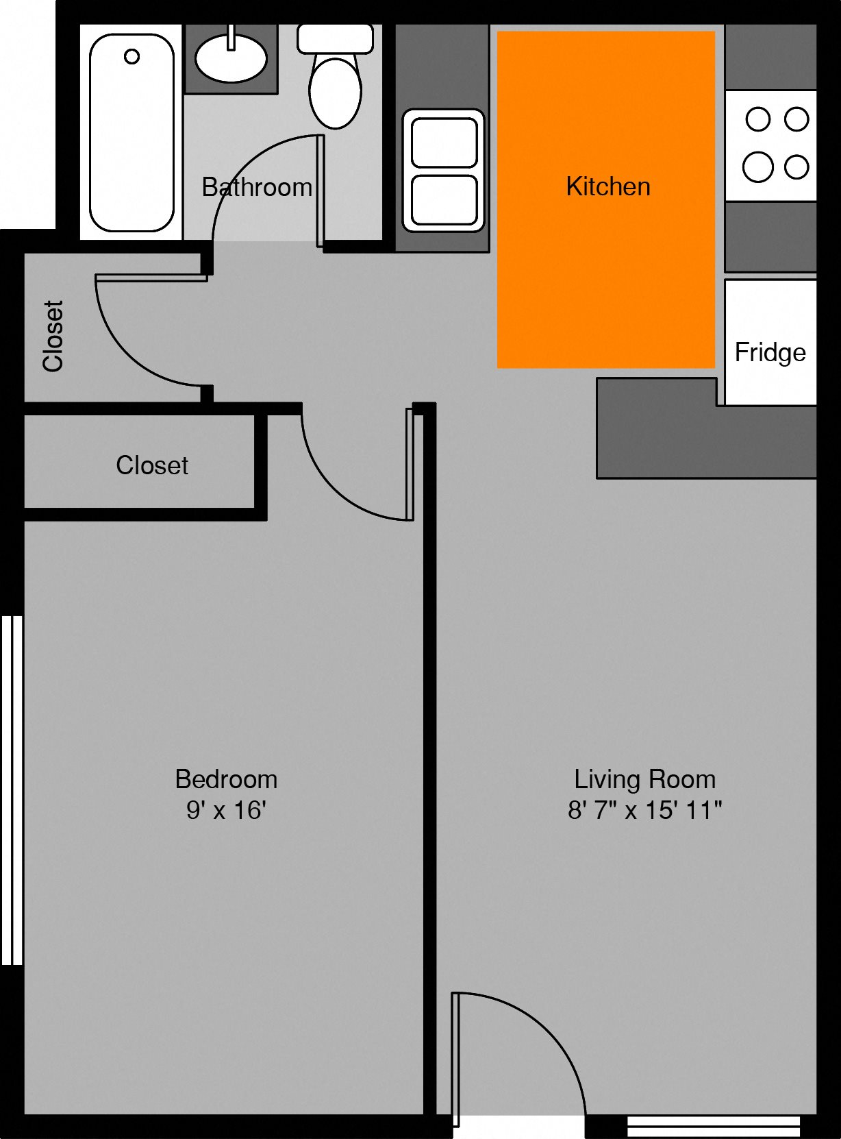 1 Bedroom 1 Bath